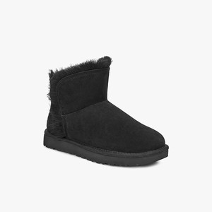 Ugg Classic Mini Fluff High-Low Women Classic Boots Black (7610NQGCL)